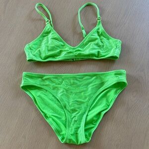 Aerie Neon Green Ribbed Bikini